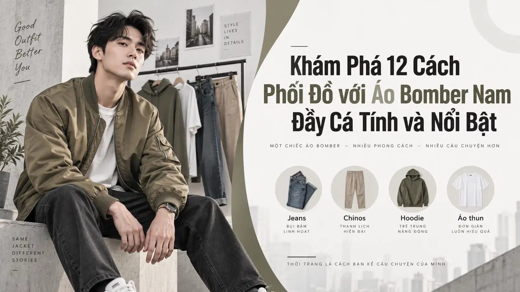 Khám Phá 12 Cách Phối Đồ với Áo Bomber Nam Đầy Cá Tính và Nổi Bật