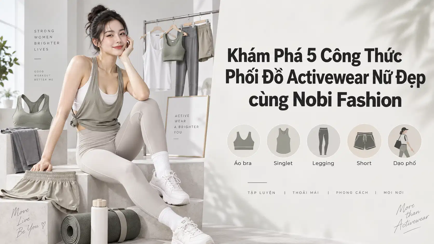 Khám Phá 5 Công Thức Phối Đồ Activewear Nữ Đẹp cùng Nobi Fashion
