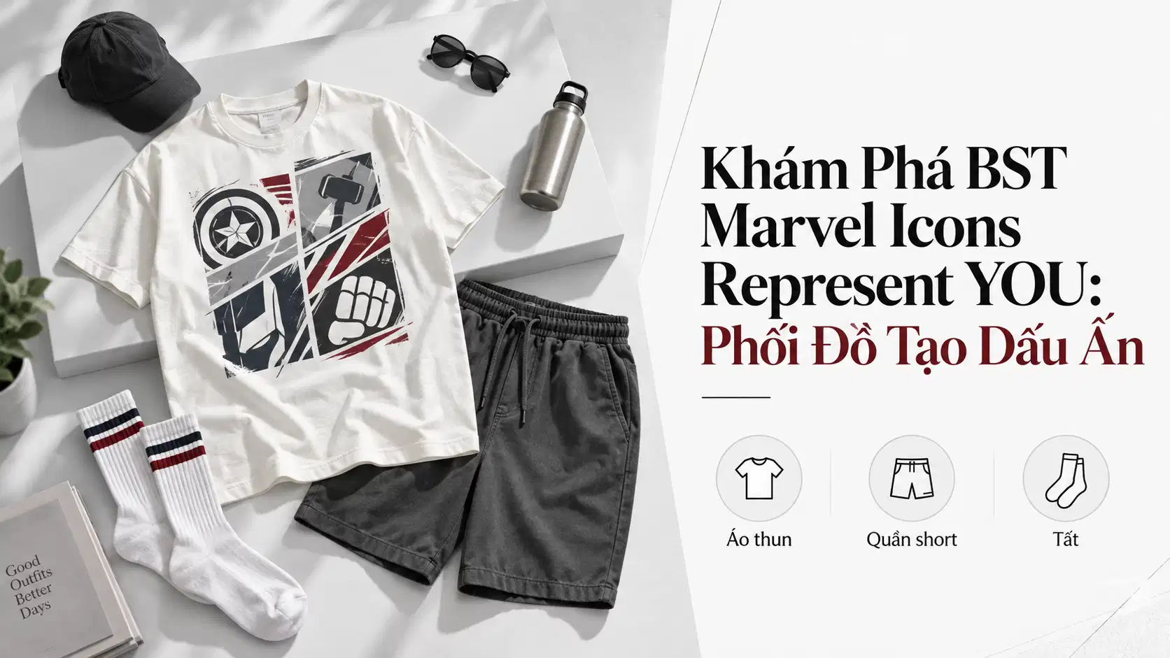 Marvel Icons Represent YOU: Cách Phối Áo Thun, Quần Short Và Tất