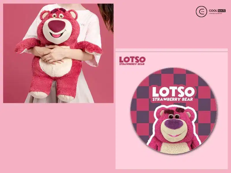 Đặc điểm ngoại hình và màu sắc bắt mắt của gấu dâu Lotso