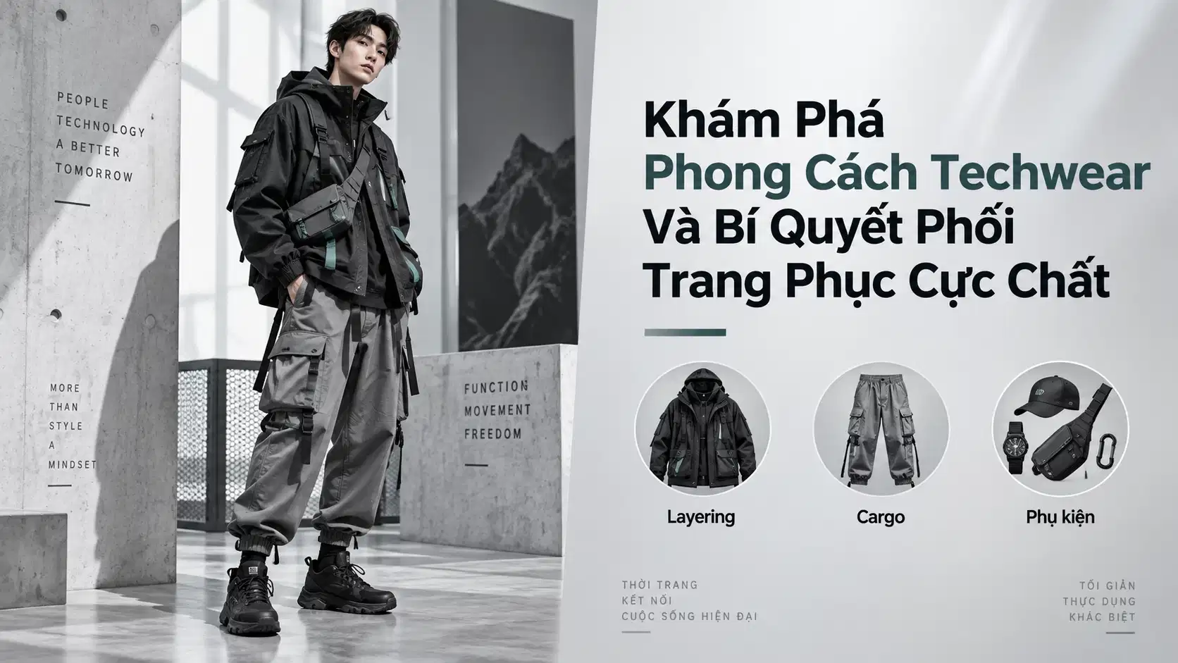 Techwear Là Gì? Cách Phối Layering, Quần Cargo, Giày Và Phụ Kiện