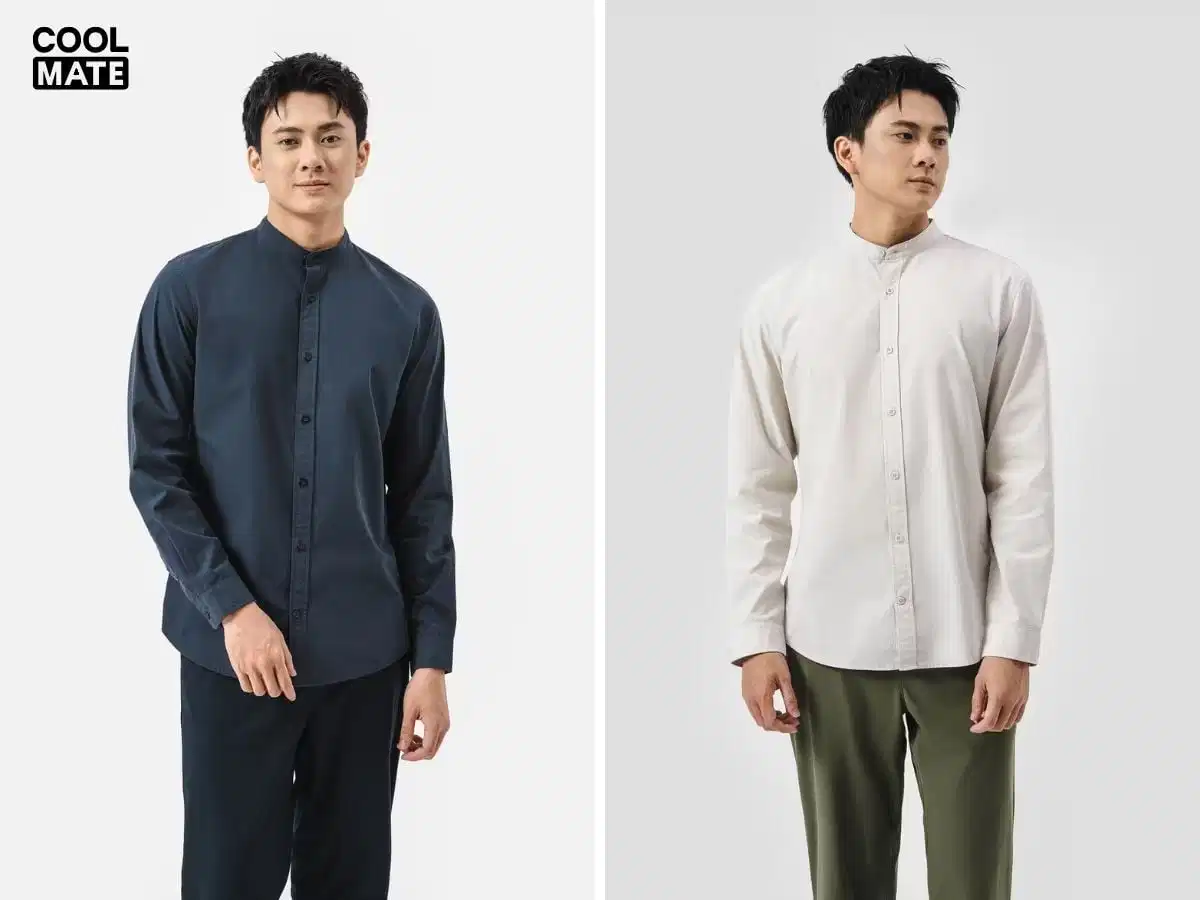Mẫu áo cổ trụ nam Áo cổ trụ với thiết kế vừa vặn mang đến sự thoải mái cho nam giới