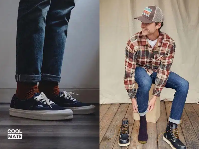 Không lộ mắt cá khi kết hợp với tất để tạo sự trưởng thành, kín đáo cho nam giới Không lộ mắt cá khi kết hợp với tất để tạo sự trưởng thành, kín đáo cho nam giới