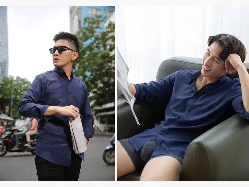 Áo sơ mi nam Nobi Fashion Mẫu áo sơ mi nam ứng dụng thường nhật của Nobi Fashion