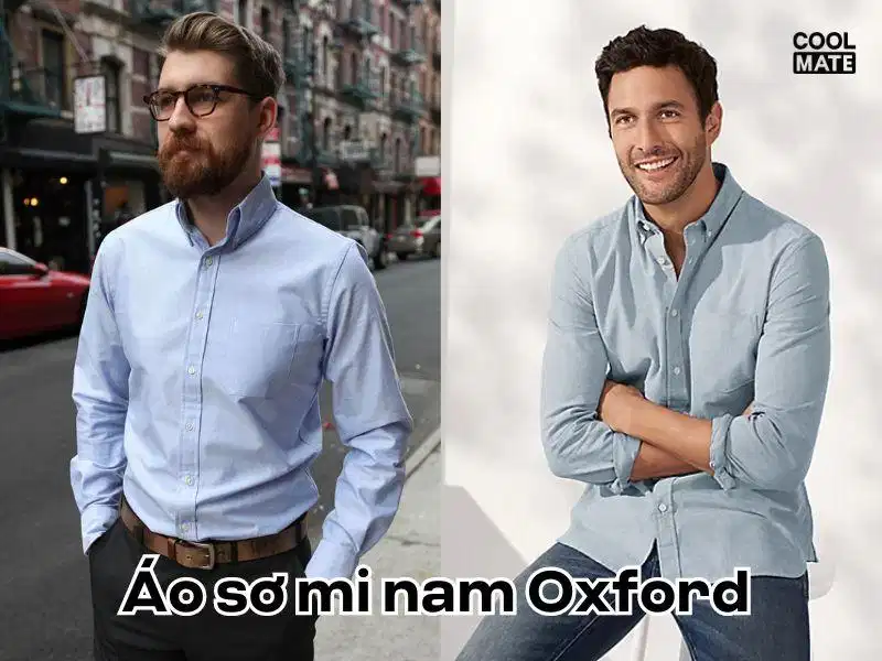 Áo sơ mi Oxford nam Áo sơ mi Oxford nam với cấu trúc cổ cài nút button-down