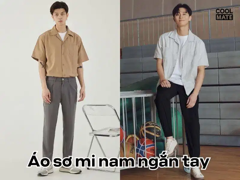 Áo sơ mi nam ngắn tay Áo sơ mi nam ngắn tay phom dáng thoải mái cho mùa hè
