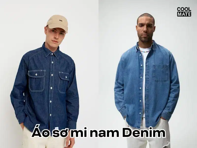 Áo sơ mi nam Denim Áo sơ mi nam denim bền bỉ và đậm chất bụi bặm