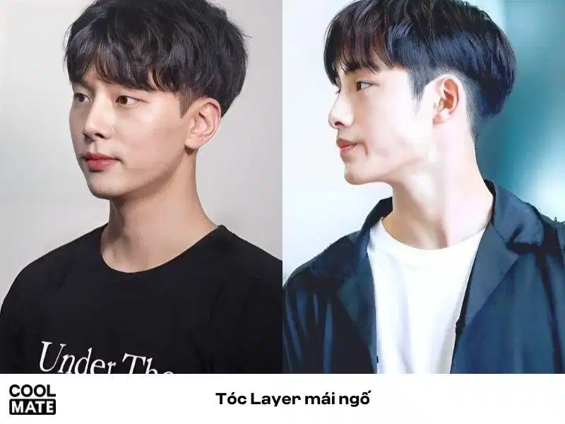 Tóc layer mái ngố Tóc layer mái ngố cho nam mặt kim cương