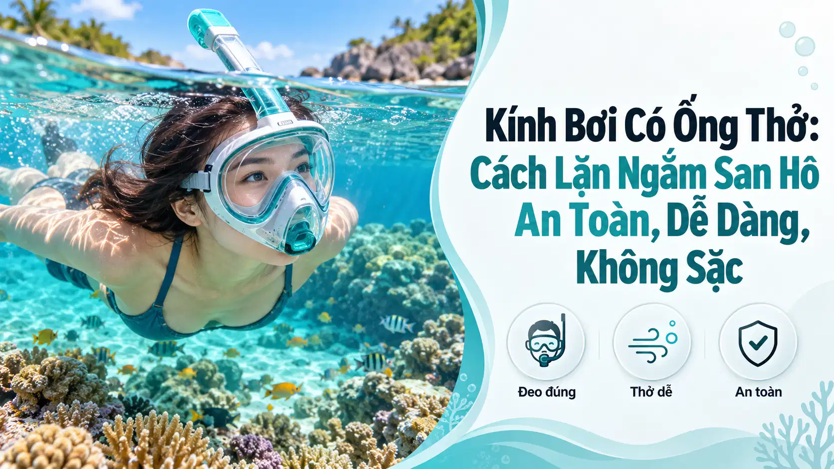 Kính Bơi Có Ống Thở: Cách Lặn Ngắm San Hô An Toàn, Dễ Dàng, Không Sặc