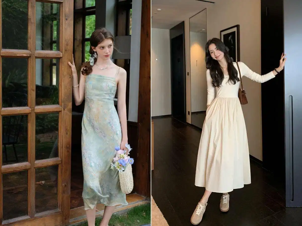 Cách phối đồ với đầm dạo phố dễ thương