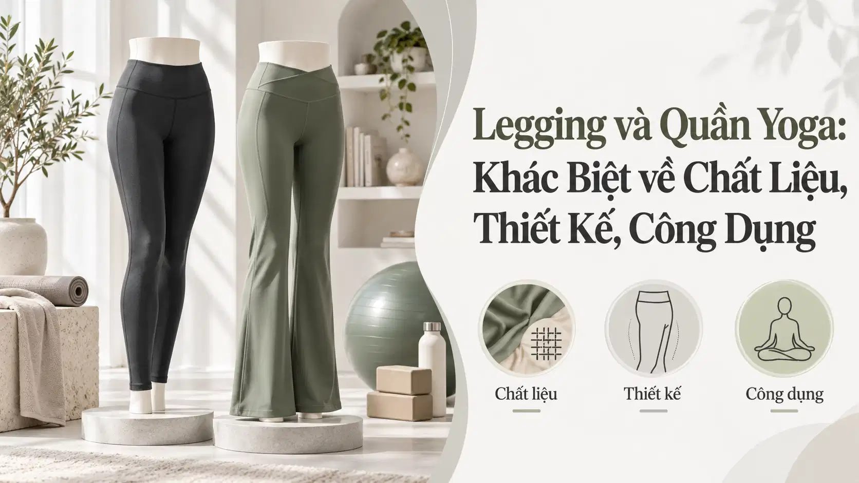 Legging và Quần Yoga: Khác Biệt về Chất Liệu, Thiết Kế, Công Dụng