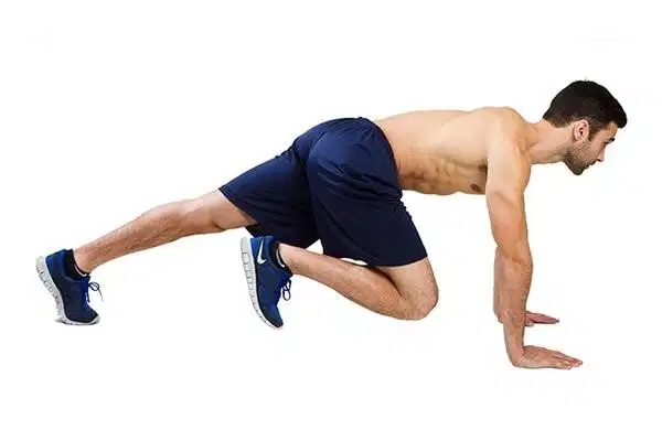Leo núi chéo chân: Săn chắc cơ bụng Động tác leo núi chéo chân tác động sâu vào cơ bụng liên sườn