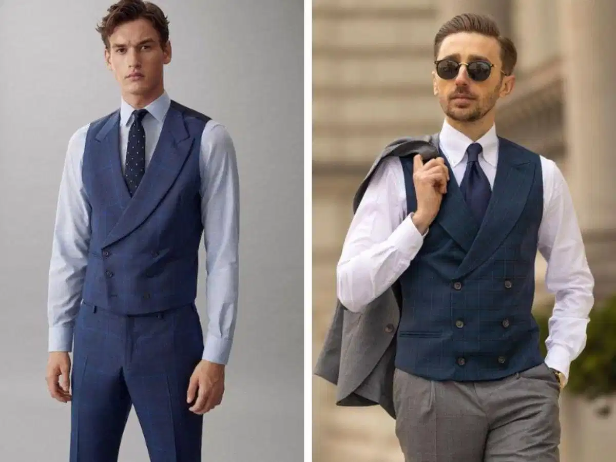 Gile nam phối cùng blazer hoặc vest