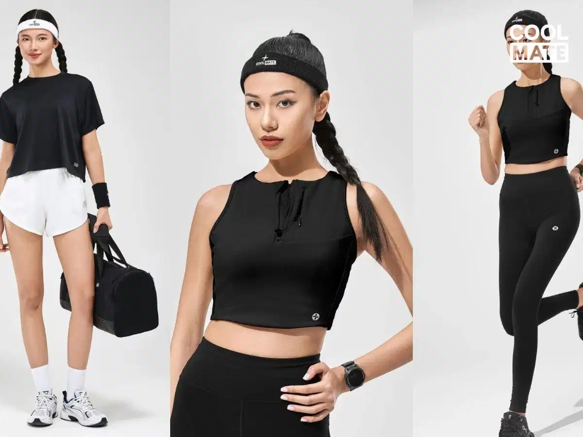 Áo croptop thể thao phối cùng quần legging