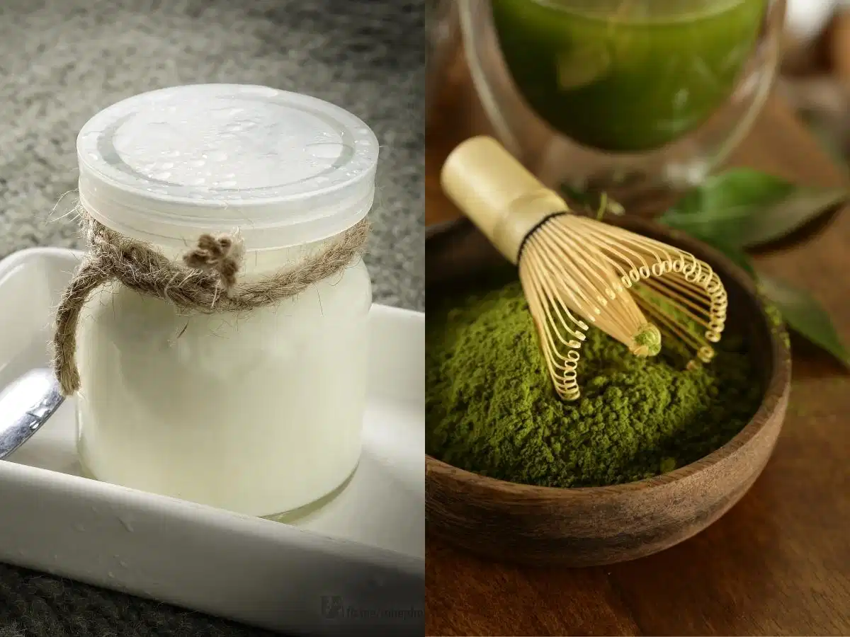 Mặt nạ sữa chua và bột trà xanh