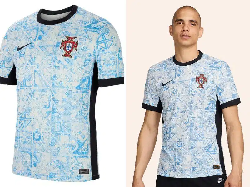 Áo bóng đá đội Bồ Đào Nha Áo đấu đội tuyển Bồ Đào Nha họa tiết gạch men Azulejo