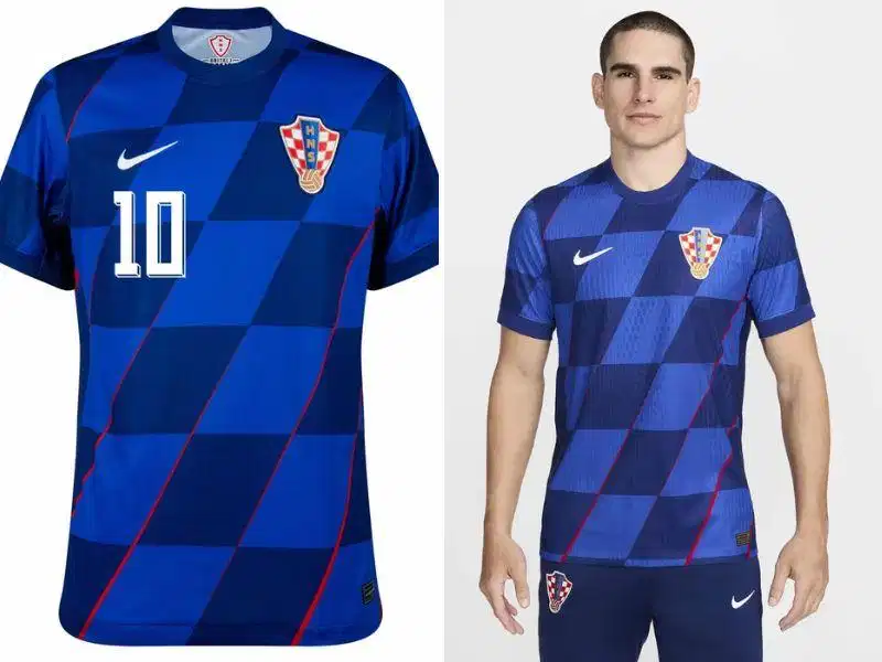 Mẫu áo bóng đá đội Croatia sân khách Mẫu áo bóng đá đội tuyển Croatia sân khách màu xanh