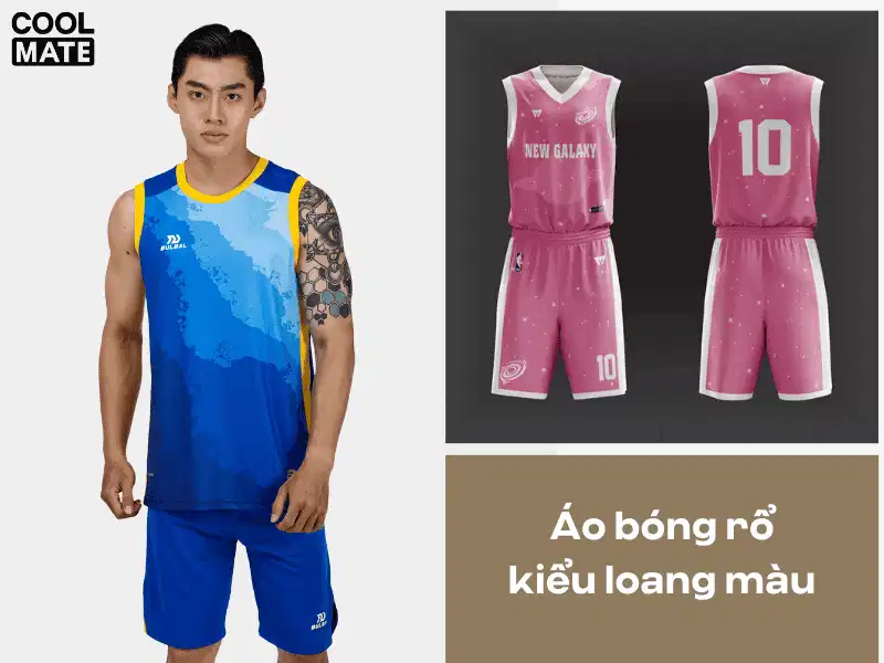 Mẫu đồng phục bóng rổ kiểu loang màu