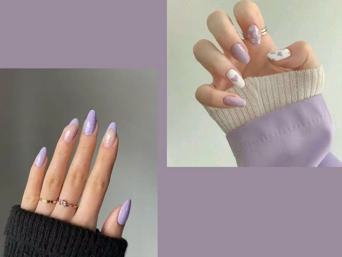 Mẫu nail màu tím pastel nhẹ nhàng Mẫu nail màu tím pastel nhẹ nhàng