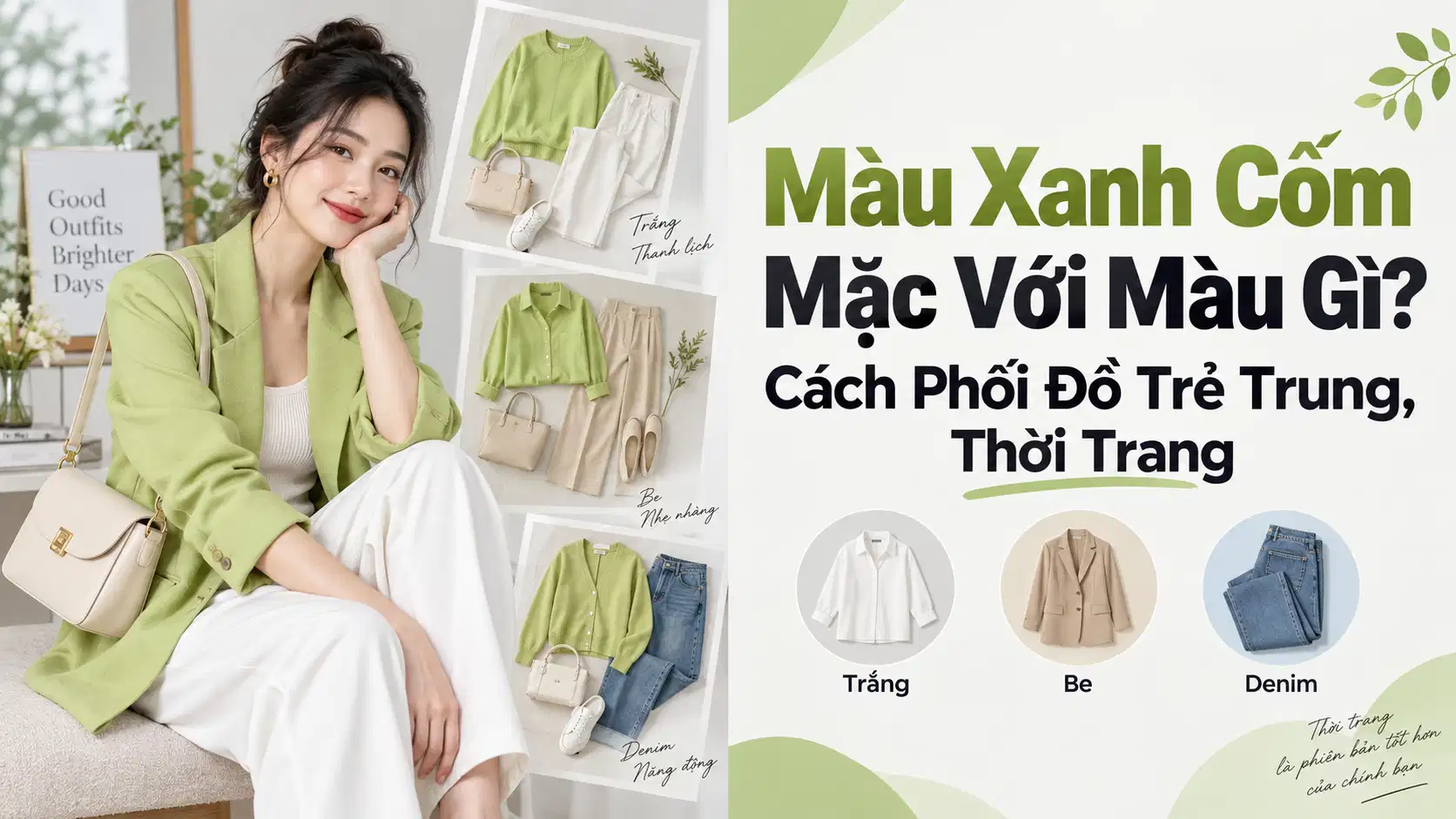 Màu Xanh Cốm Mặc Với Màu Gì? Cách Phối Đồ Trẻ Trung, Thời Trang