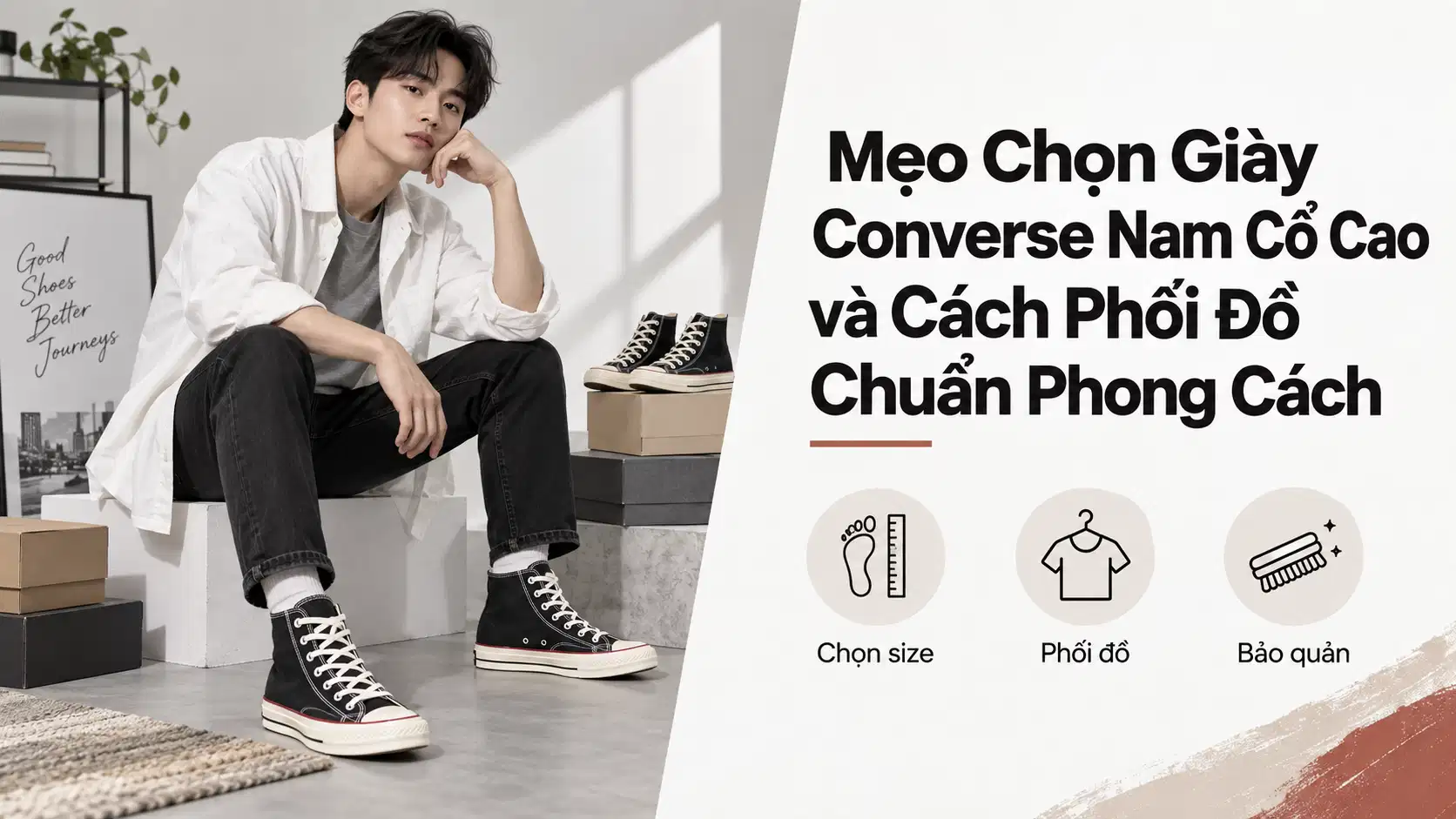 Mẹo Chọn Giày Converse Nam Cổ Cao và Cách Phối Đồ Chuẩn Phong Cách