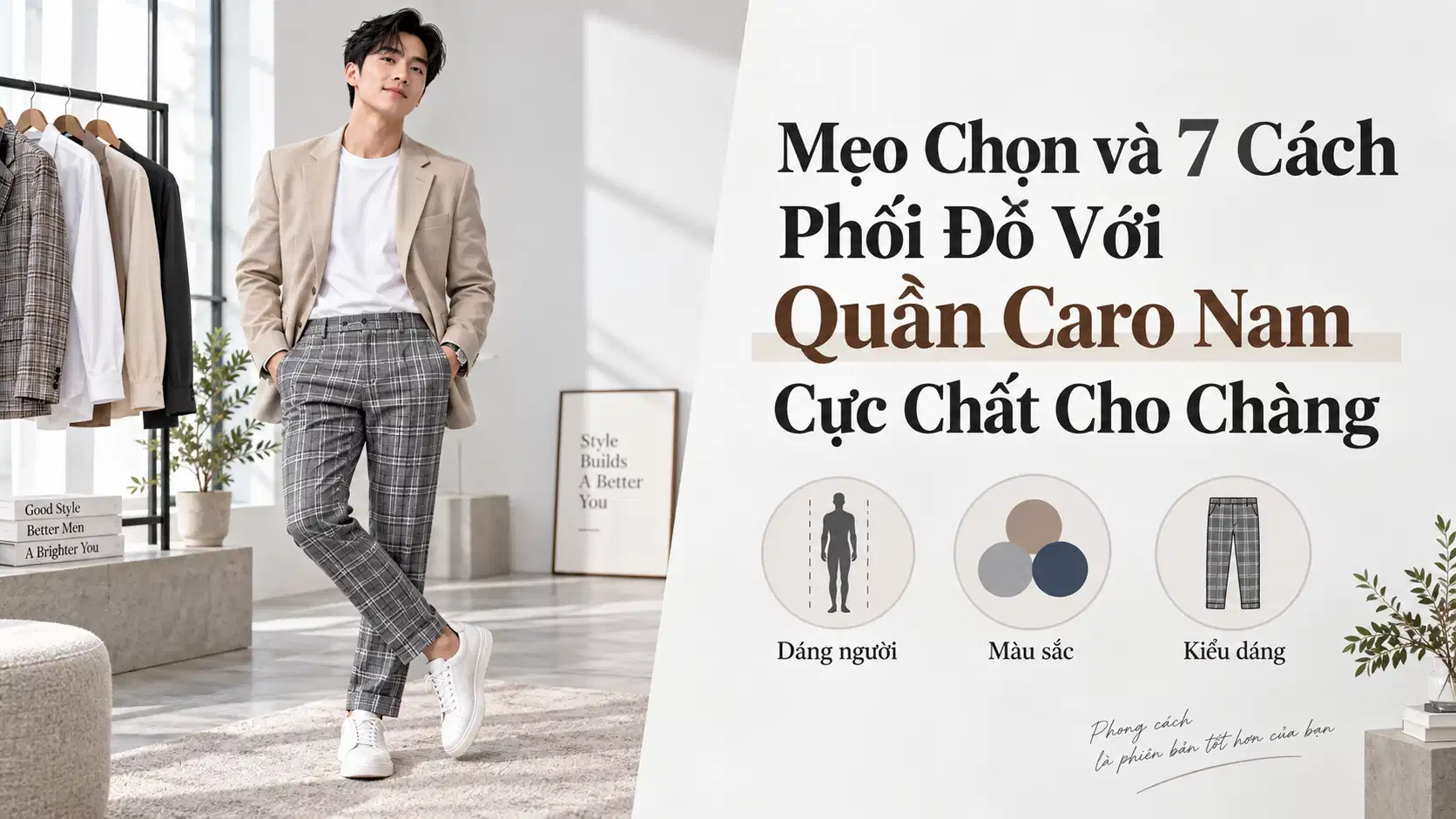 Mẹo Chọn và 7 Cách Phối Đồ Với Quần Caro Nam Cực Chất Cho Chàng