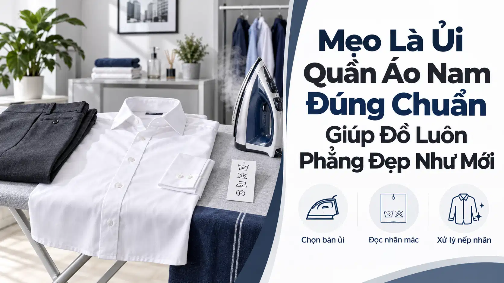 Mẹo Là Ủi Quần Áo Nam Đúng Chuẩn Giúp Đồ Luôn Phẳng Đẹp Như Mới