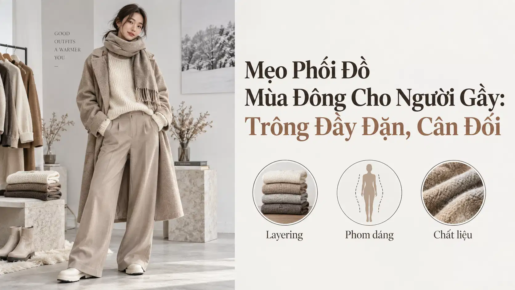 Mẹo Phối Đồ Mùa Đông Cho Người Gầy: Trông Đầy Đặn, Cân Đối