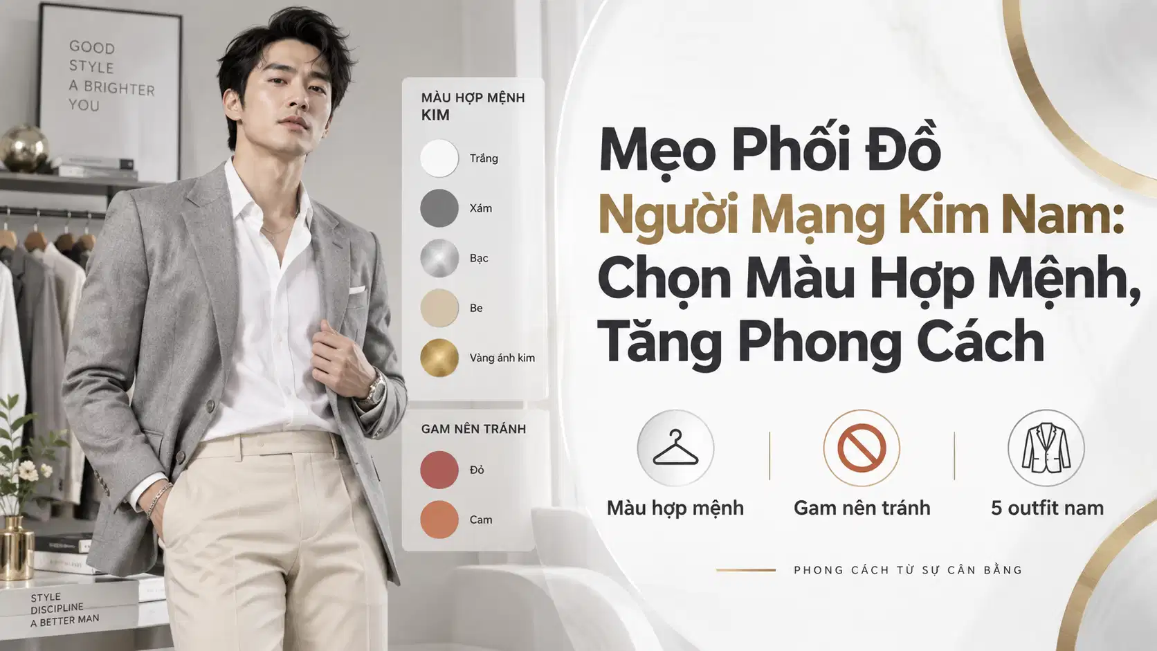 Mẹo Phối Đồ Người Mạng Kim Nam: Chọn Màu Hợp Mệnh, Tăng Phong Cách