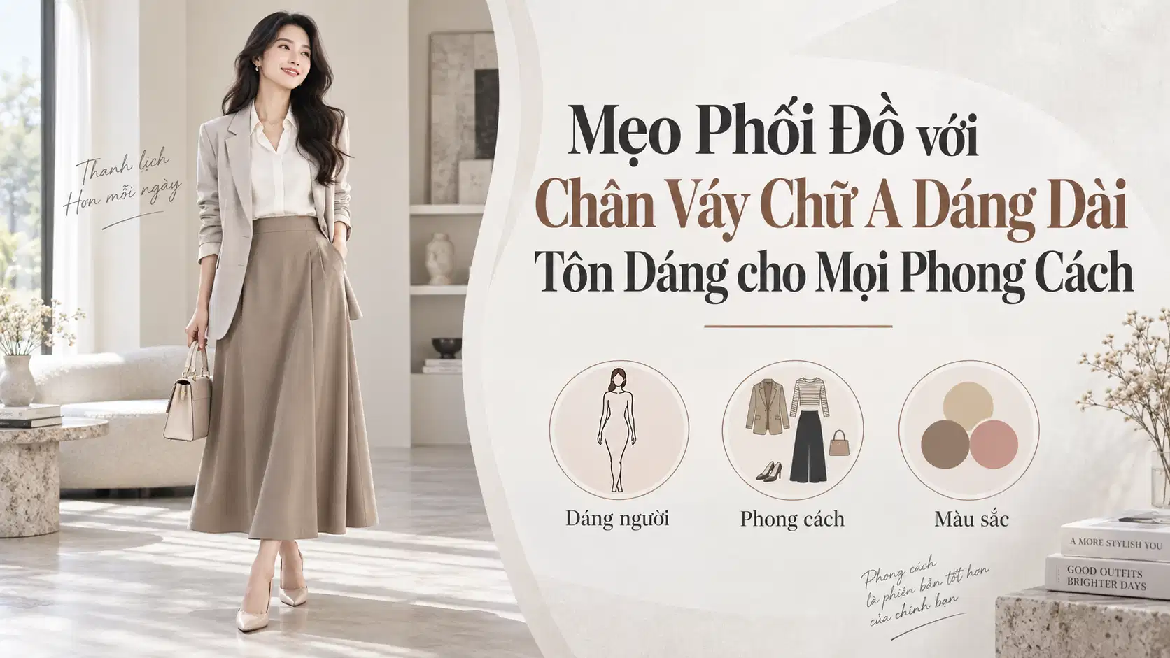 Mẹo Phối Đồ với Chân Váy Chữ A Dáng Dài Tôn Dáng cho Mọi Phong Cách