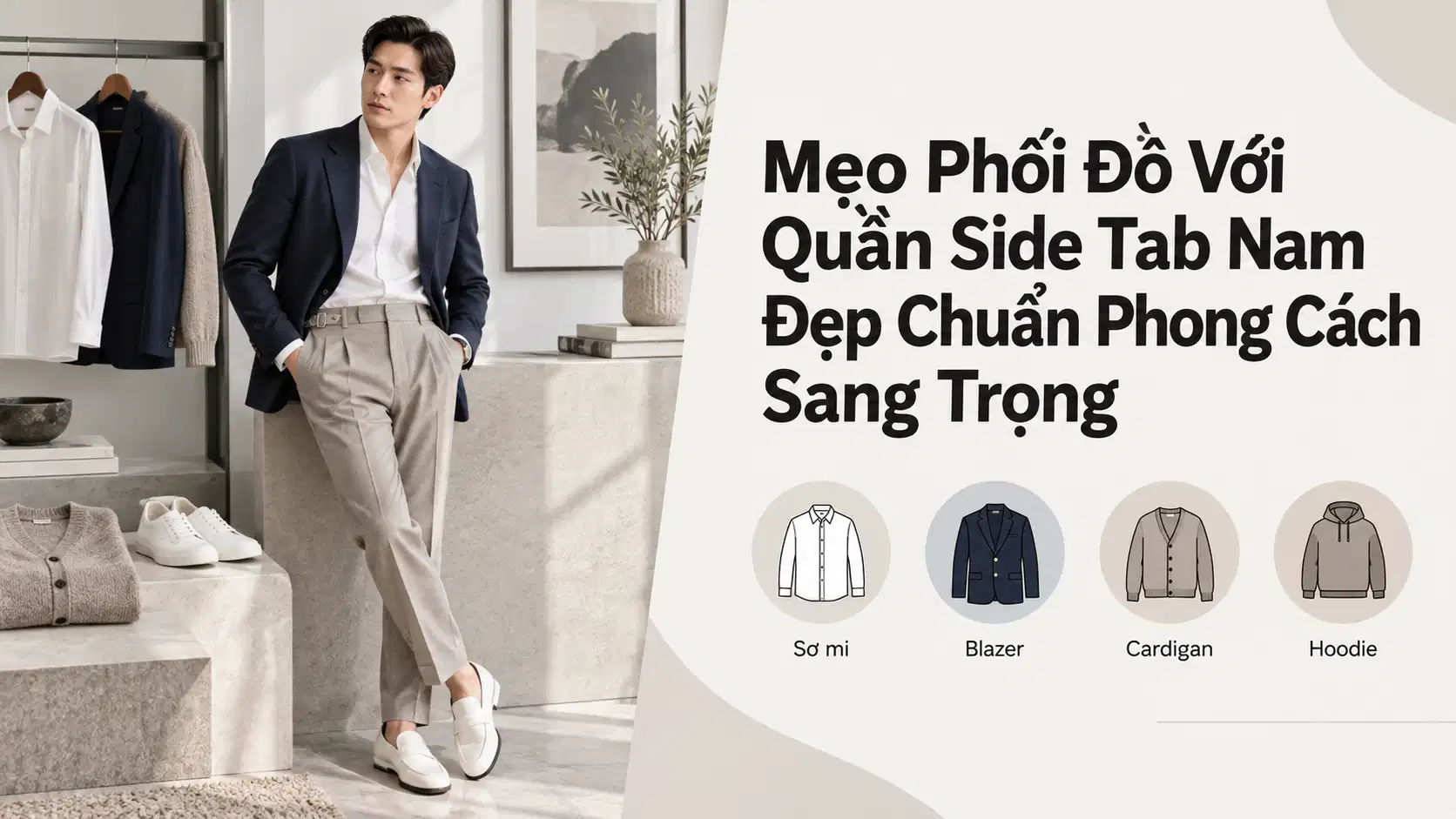 Mẹo Phối Đồ Với Quần Side Tab Nam Đẹp Chuẩn Phong Cách Sang Trọng