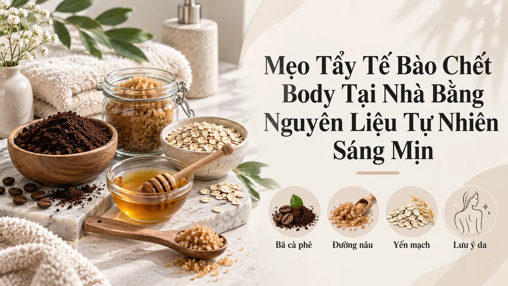Mẹo Tẩy Tế Bào Chết Body Tại Nhà Bằng Nguyên Liệu Tự Nhiên Sáng Mịn