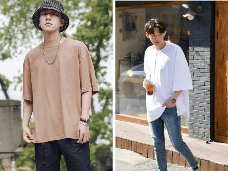 Áo thun oversized nam Áo thun oversized nam trơn màu tối giản