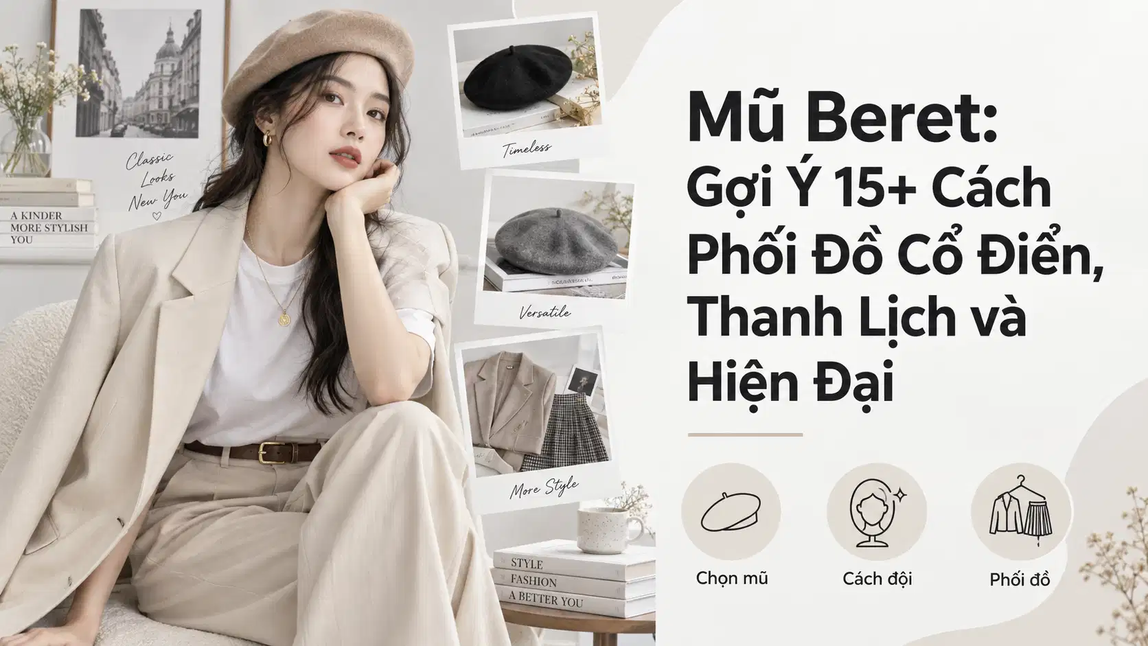Mũ Beret: Gợi Ý 15+ Cách Phối Đồ Cổ Điển, Thanh Lịch và Hiện Đại