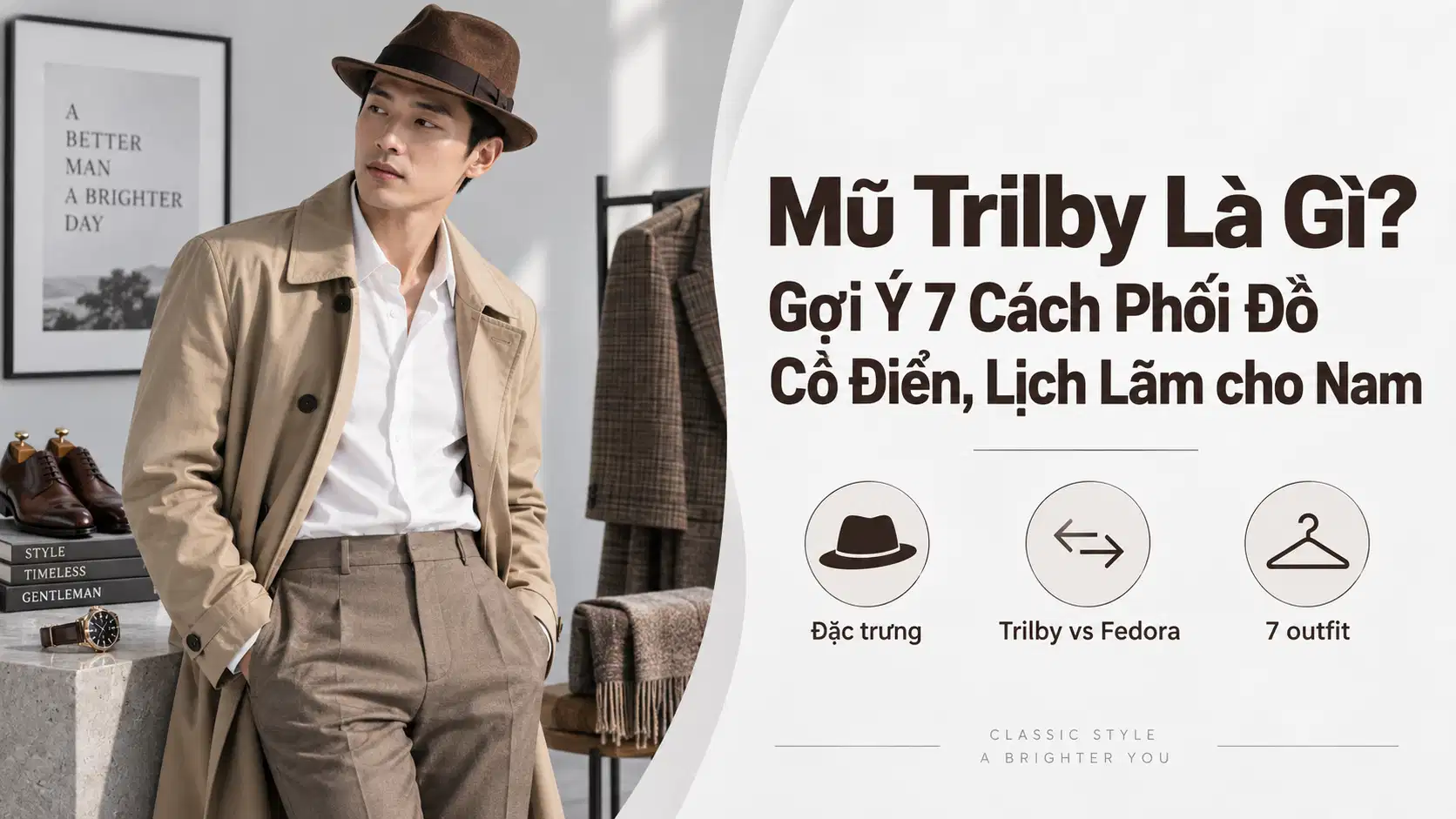 Mũ Trilby Là Gì? Gợi Ý 7 Cách Phối Đồ Cổ Điển, Lịch Lãm cho Nam