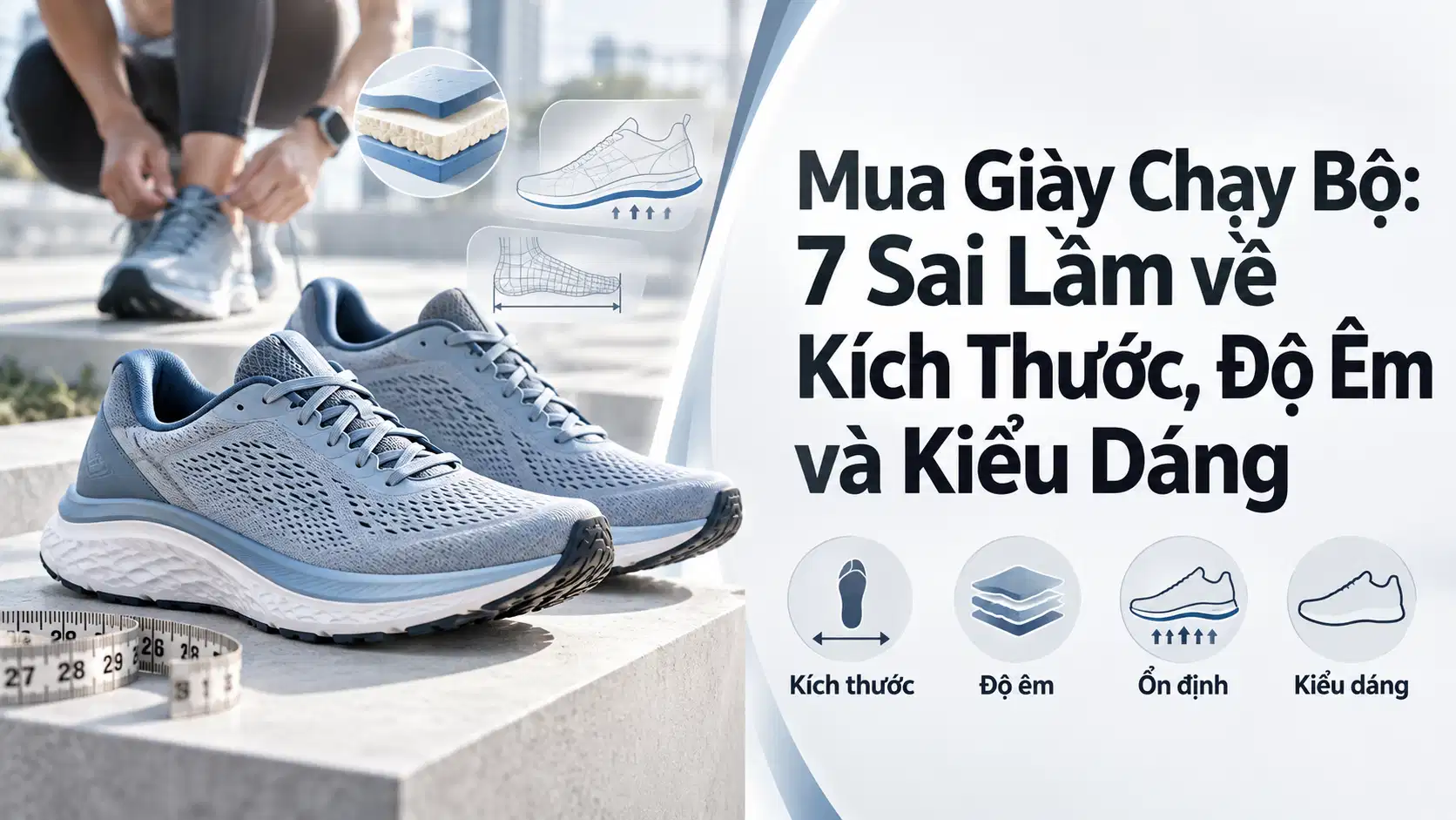 Mua Giày Chạy Bộ: 7 Sai Lầm về Kích Thước, Độ Êm và Kiểu Dáng