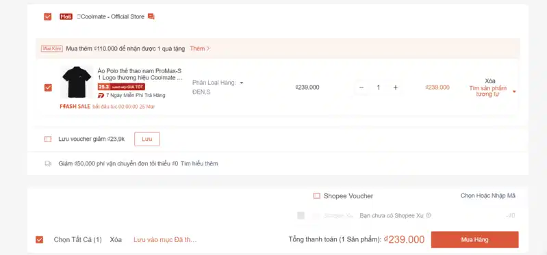 Kinh nghiệm mua sắm trực tuyến trên Shopee Giao diện mua sắm gian hàng trực tuyến trên Shopee