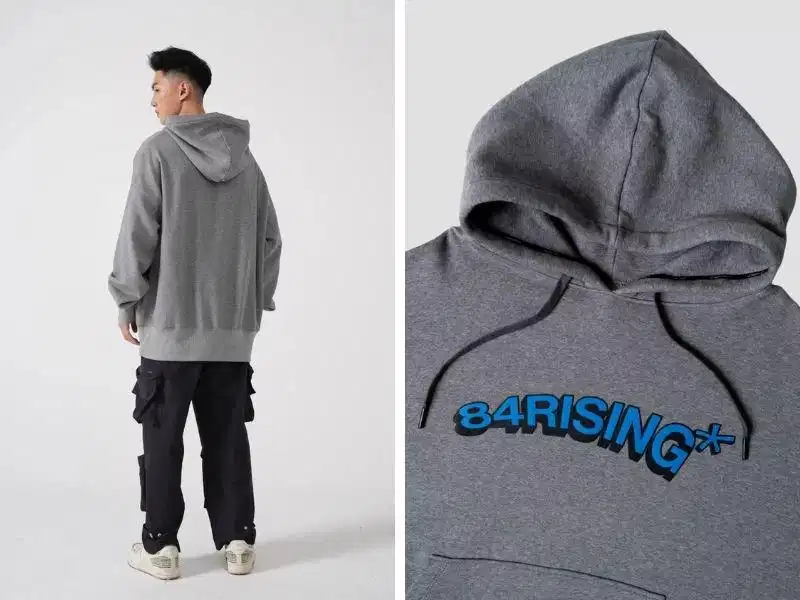 Mẫu áo hoodie nỉ phom rộng rãi phù hợp phong cách casual năng động