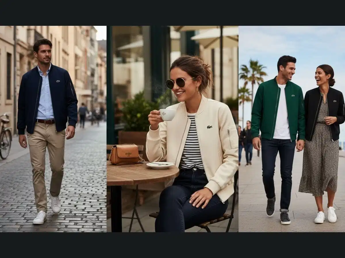 Bomber Lacoste trong phong cách smart casual Bomber Lacoste trong phong cách smart casual
