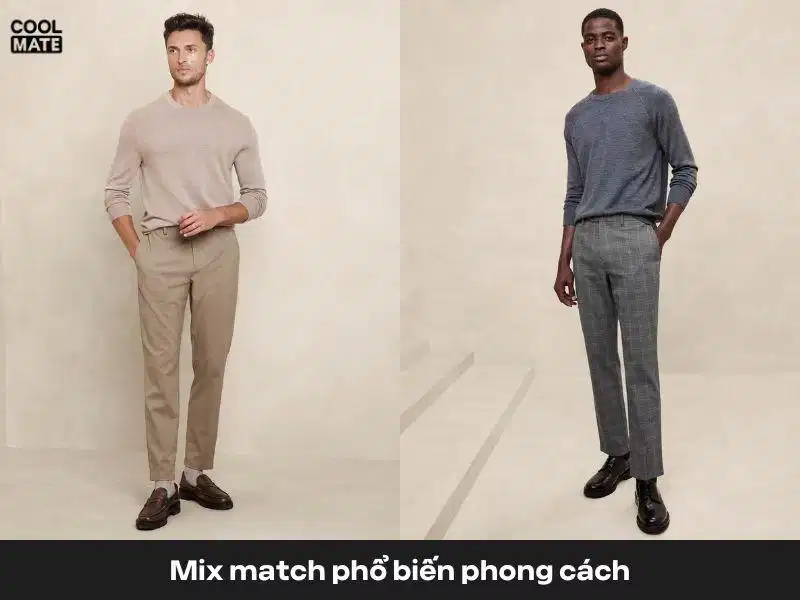 Đa dạng phom áo khi phối cùng quần cropped pants Nhiều kiểu áo có thể kết hợp đa dạng cùng quần cropped pants nam