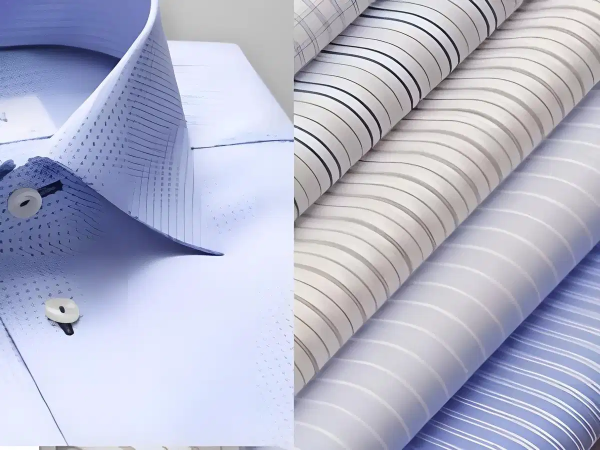 Cấu trúc sợi vải Kate pha polyester hỗ trợ giảm nhăn và giữ nẹp áo sơ mi thẳng
