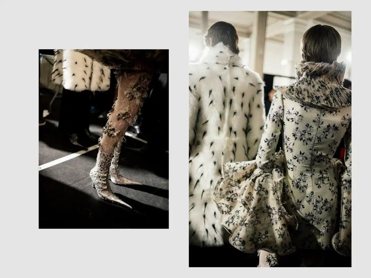 Những điểm nhấn độc đáo của bộ sưu tập Alexander McQueen Thu Đông Ren, voan và các chất liệu tương phản trong bộ sưu tập Alexander McQueen