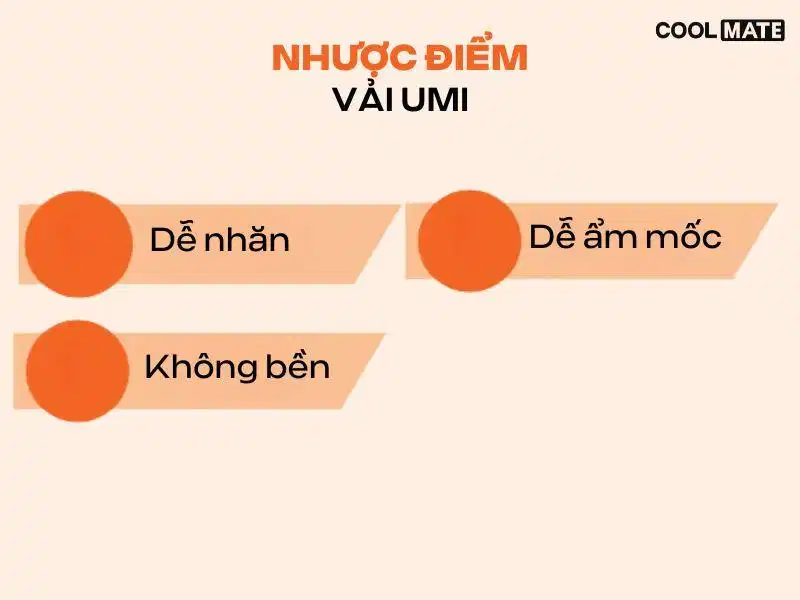 Nhược điểm của vải umi Nhược điểm của vải umi cần lưu ý trong bảo quản