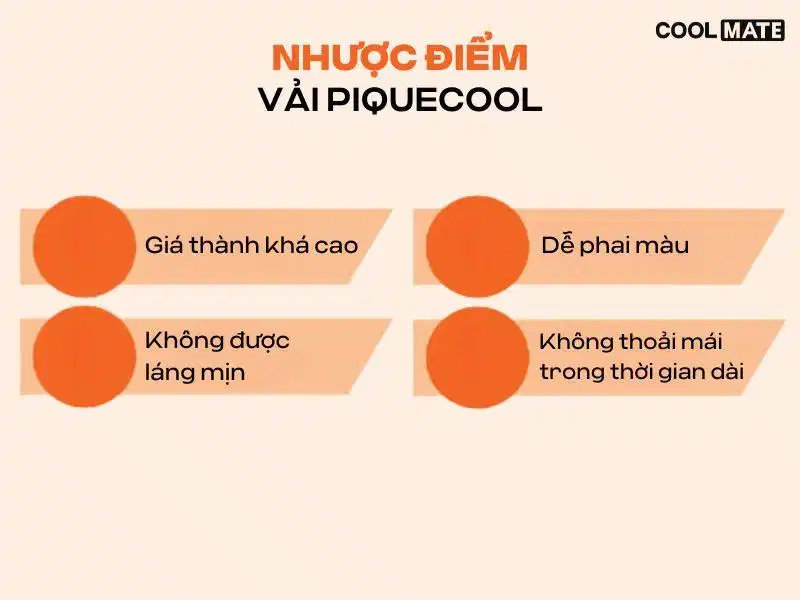 Nhược điểm của vải pique cool Một số điểm hạn chế về bề mặt và cảm giác tiếp xúc của vải pique