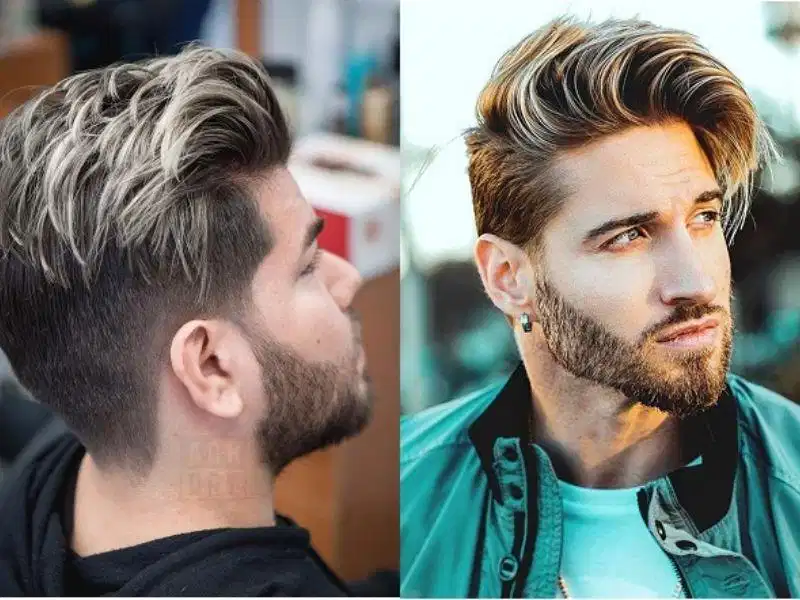 Nâu tây highlight xám tro Nâu tây nam kết hợp highlight xám tro