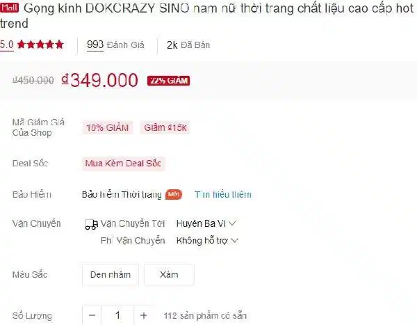 Mẫu gọng DOKCRAZY SINO ghi nhận lượt mua ấn tượng Mẫu gọng DOKCRAZY SINO ghi nhận lượt mua ấn tượng