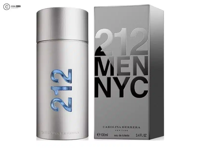 Chai nước hoa Carolina Herrera 212 NYC Men EDT hình trụ tròn tối giản