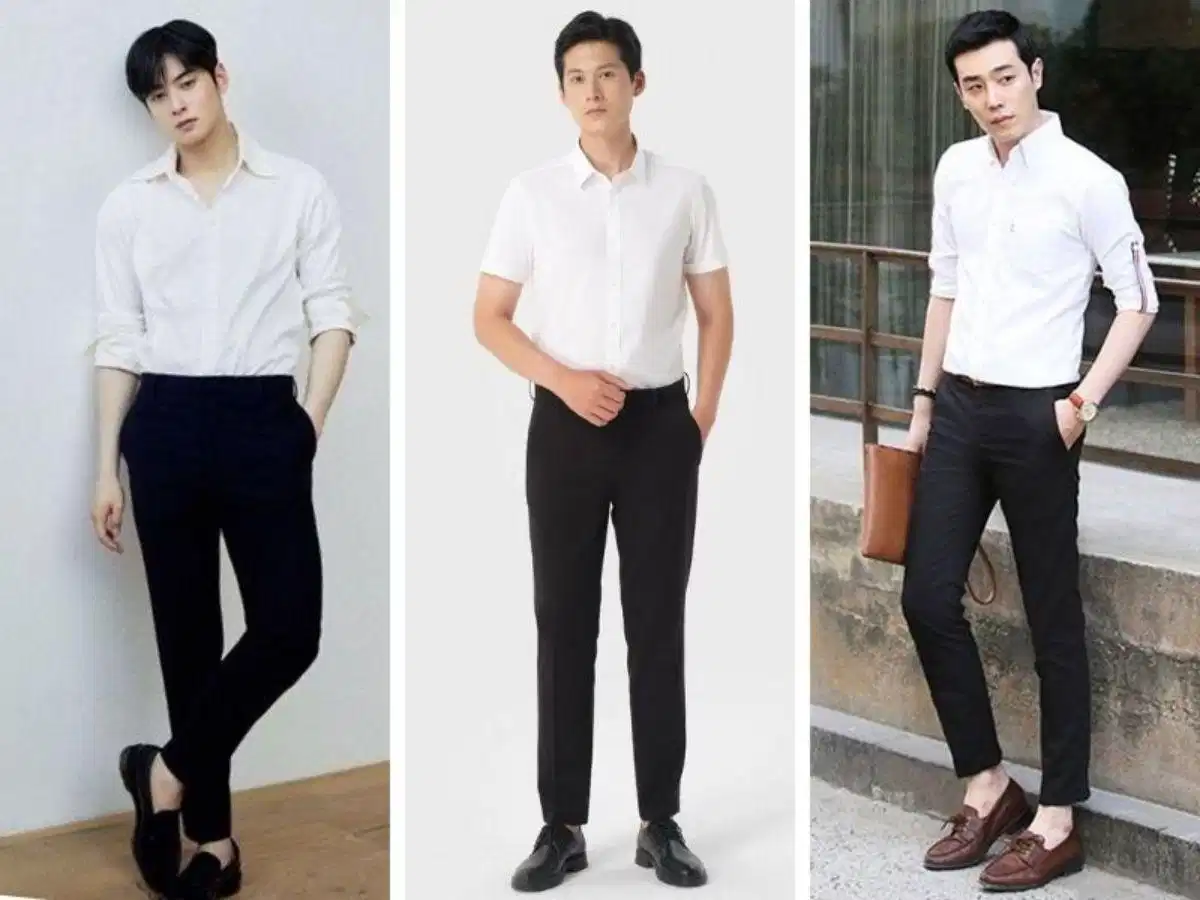 Sơ mi phối quần âu nam đi bar Áo sơ mi tối màu phối cùng quần âu ống đứng may đo thanh lịch cho nam
