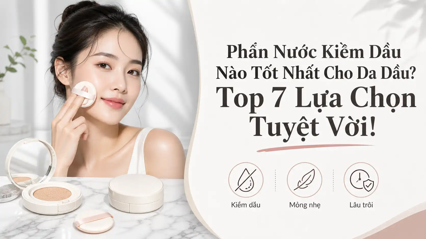 Top 7 Phấn Nước Kiềm Dầu Tốt Nhất Cho Da Dầu Bóng