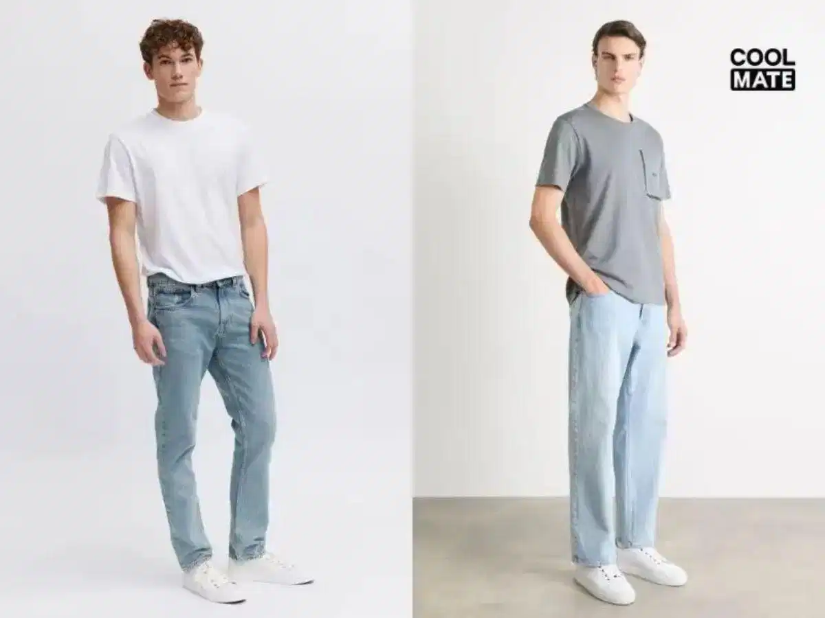 Phối áo thun oversize với quần jean regular fit Phối áo thun oversize với quần jean regular fit